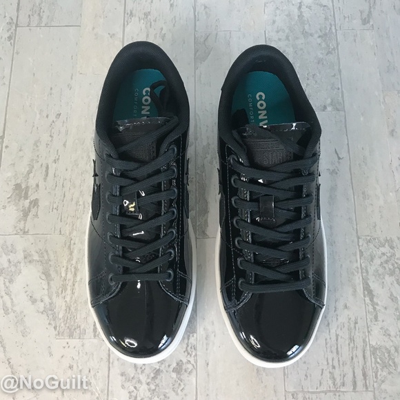 Converse All Court OX Black Patent Leather Sneaker - Picture 3 of 8